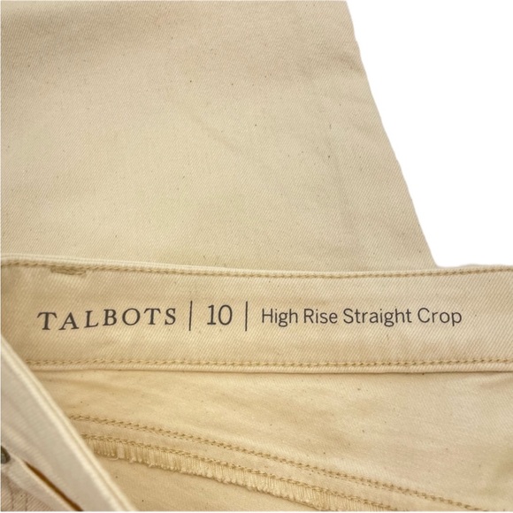 NWOT Talbots Tassel Crop Denim Pants 10 Cream - Picture 15 of 16